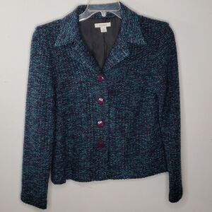 Dressbarn Women’s Size Medium Tweed Acrylic Knit Sweater Blazer